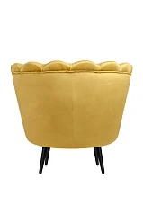купить Низкое кресло ракушка Pearl Yellow на черных ножках
