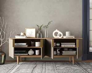 купить красивый Комод под TV с четыремя дверками "Line" R21/beige в интернет-магазине