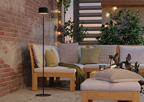 901891 Торшер на солнечн. батарее сенсорн. ROCCANOVA-L, H1200, 2,8W(LED), IP44, 3000K, 270lm, сталь, черный на заказ