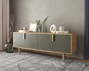 Комод под TV с четыремя дверками "Line" R21/browngrey на заказ в интернет-магазине