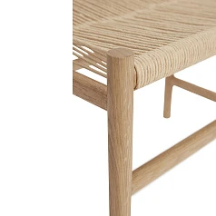 СКАМЬЯ HUBSCH, БУМАЖНЫЙ ШНУР, ДУБ FSC, НАТУРАЛЬНЫЙ