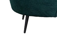 Низкое кресло ракушка Pearl зеленый Boucle на черных ножках