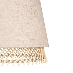 красивые 43976 Люстра TABLEY, 3X40W (E27), L890, B190, H1100, сталь, черный / текстиль, дерево, коричневый в интернет-магазине