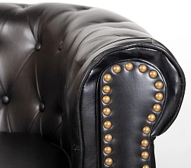 красивый Кожаный диван лофт Karo V2 черный