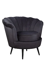 заказать Низкое кресло ракушка Pearl черный V2