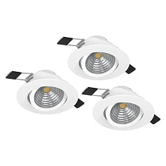 красивые 900745 Комплект встраиваемых диммируемых светильников SALICETO, 3X6W (LED), 2700K, 1350lm, ?88, алюминий, белый / стекло, прозрачный, белый в интернет-магазине