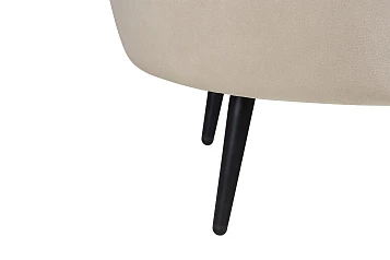 Диван ракушка для гостиниц Pearl Triple Taupe на черных ножках