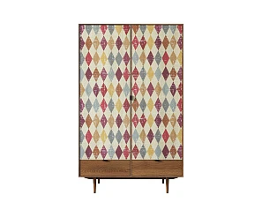 купить красивый Шкаф двустворчатый  "Bruni print" с двумя ящиками арт BR27/2P