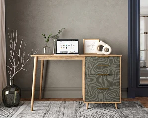 Стол рабочий "Line" одной тумбой R23/browngrey в интернет-магазине