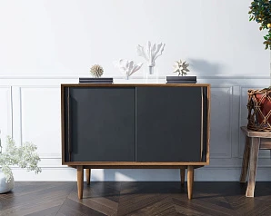Комод "Bruni Black" две дверки арт BR25Black в интерьере
