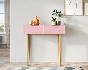 стильный Консоль с двумя ящиками "Line" LN16/GR1/pink на заказ