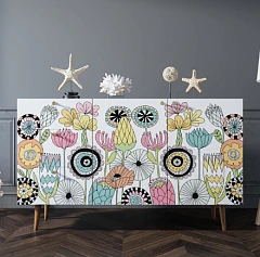 стильный Комод "Berber" с двумя дверками и ящиками принт 3 арт BB17/Print_03 на заказ