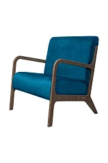 красивое Низкое кресло с деревянными подлокотниками Mody Marine цвет синий в интернет-магазине