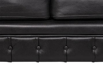 фото Диван из черной кожи Chesterfield Black Leather 2S
