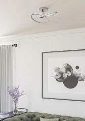 купить 902145 Светодиодный настенно-потолочный светильник с регулировкой цветовой температуры CONGIUNTI, 12W(LED), 2700K, 4000K, 6500K, 1500lm, сталь, хром,