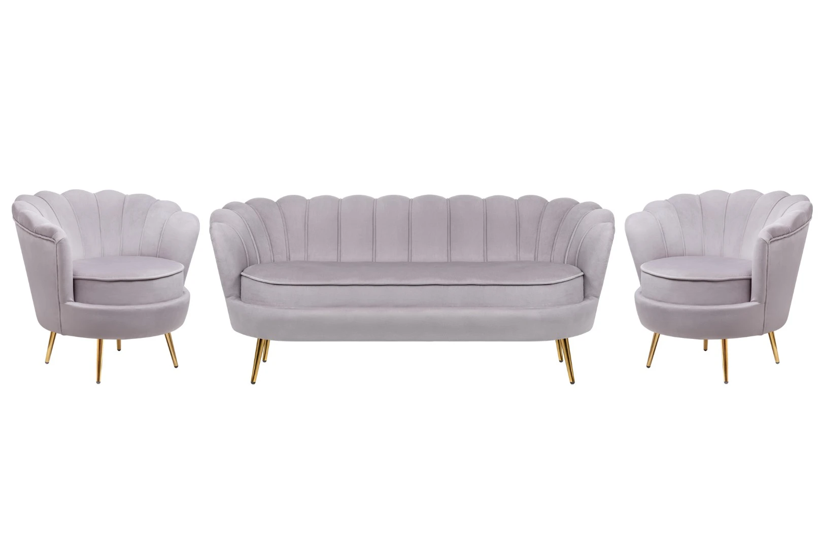 заказать стильные Комплект кресел и дивана ракушка Pearl Triple Grey