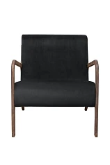 купить Низкое кресло с деревянными подлокотниками Mody Black черное