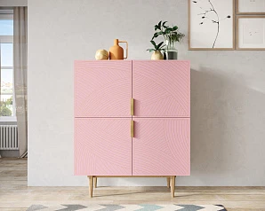 купить Большой комод с четырьмя дверками "Line" LN03/GR1/pink в интернет-магазине