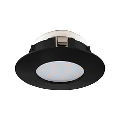 фото 900743 Встраиваемый светильник PINEDA, 4,9W (LED), 3000K, IP20, IP44, ?78, пластик, черный в интерьере
