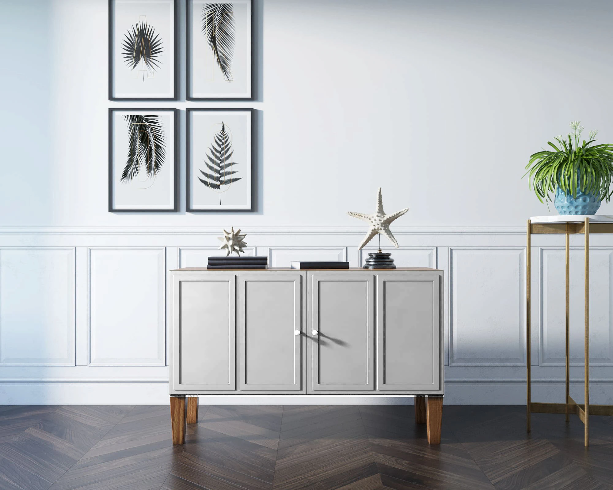 фото Комод "Andersen" малый арт AN03WH в интерьере