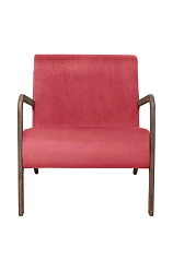 купить красивое Низкое кресло с деревянными подлокотниками Mody Karmin красное в интернет-магазине