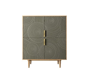 купить Большой комод с четырьмя дверками "Line" R19/browngrey в интернет-магазине