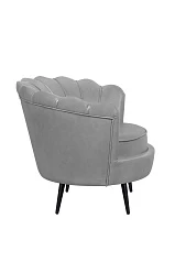 купить Низкое кресло ракушка Pearl Grey V2 на черных ножках