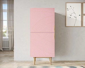 фото Вертикальный комод с двумя дверками "Line" LN05/GR1/pink в интерьере