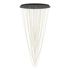 купить красивые 390355 Люстра диммируемая TREPUCO, 8X5,4W (LED), 3000K, 4080lm, ?780, сталь, черный/сталь, латунь