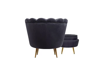заказать Кресло с пуфом ракушка Pearl Black