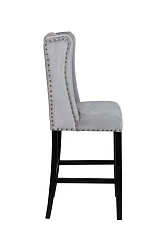 стильный Дизайнерский барный стул Skipton Grey Velvet