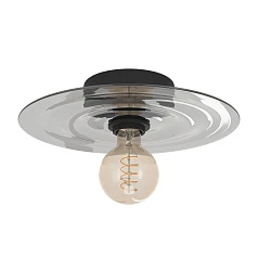 44028 Потолочная люстра LINTMILL, 1х40W (E27), H75, ?300, сталь, черный, / стекло, серый в интерьере