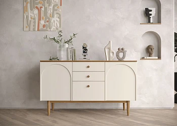 Комод с двумя дверками и ящиками 