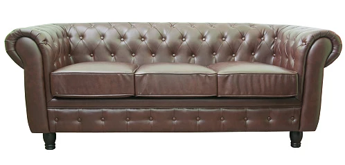 купить красивый Прямой трехместный диван Chesterfield Brown 3S цвет коричневый
