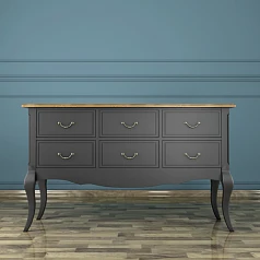 красивые Консоль "Leontina Black" 6 ящиков арт ST9358BLK