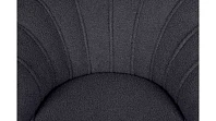 Низкое кресло ракушка Pearl Black Boucle на черных ножках