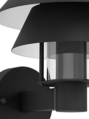 900287 Уличный настенный светильник CHIAPPERA, E27, 1X40W, IP44, L220, H225, A245, сталь, черный, белый/стекло, прозрачный