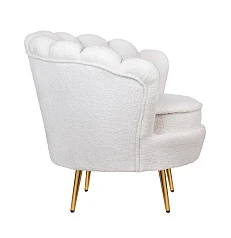 Низкое кресло ракушка Pearl цвет белый