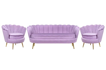Комплект кресел и дивана ракушка Pearl Triple Purple