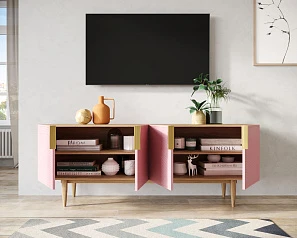 купить Комод под TV с четыремя дверками "Line" LN06/GR1/pink в интернет-магазине