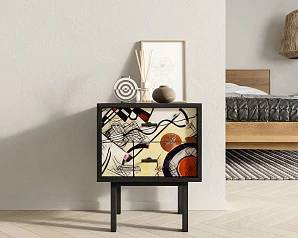 купить стильные Тумбочка с двумя ящиками "Emerson" by Kandinsky арт EM16/Print_01 в интернет-магазине