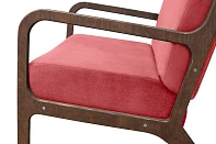 купить красивое Низкое кресло с деревянными подлокотниками Mody Karmin красное в интернет-магазине