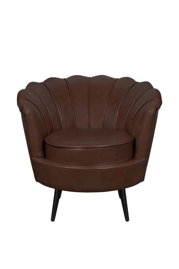 купить Низкое кресло ракушка Pearl Brown V2 на черных ножках