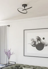 902144 Светодиодный настенно-потолочный светильник с регулировкой цветовой температуры CONGIUNTI, 12W(LED), 2700K, 4000K, 6500K, 1500lm, сталь, черный