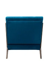 красивое Низкое кресло с деревянными подлокотниками Mody Marine цвет синий в интернет-магазине