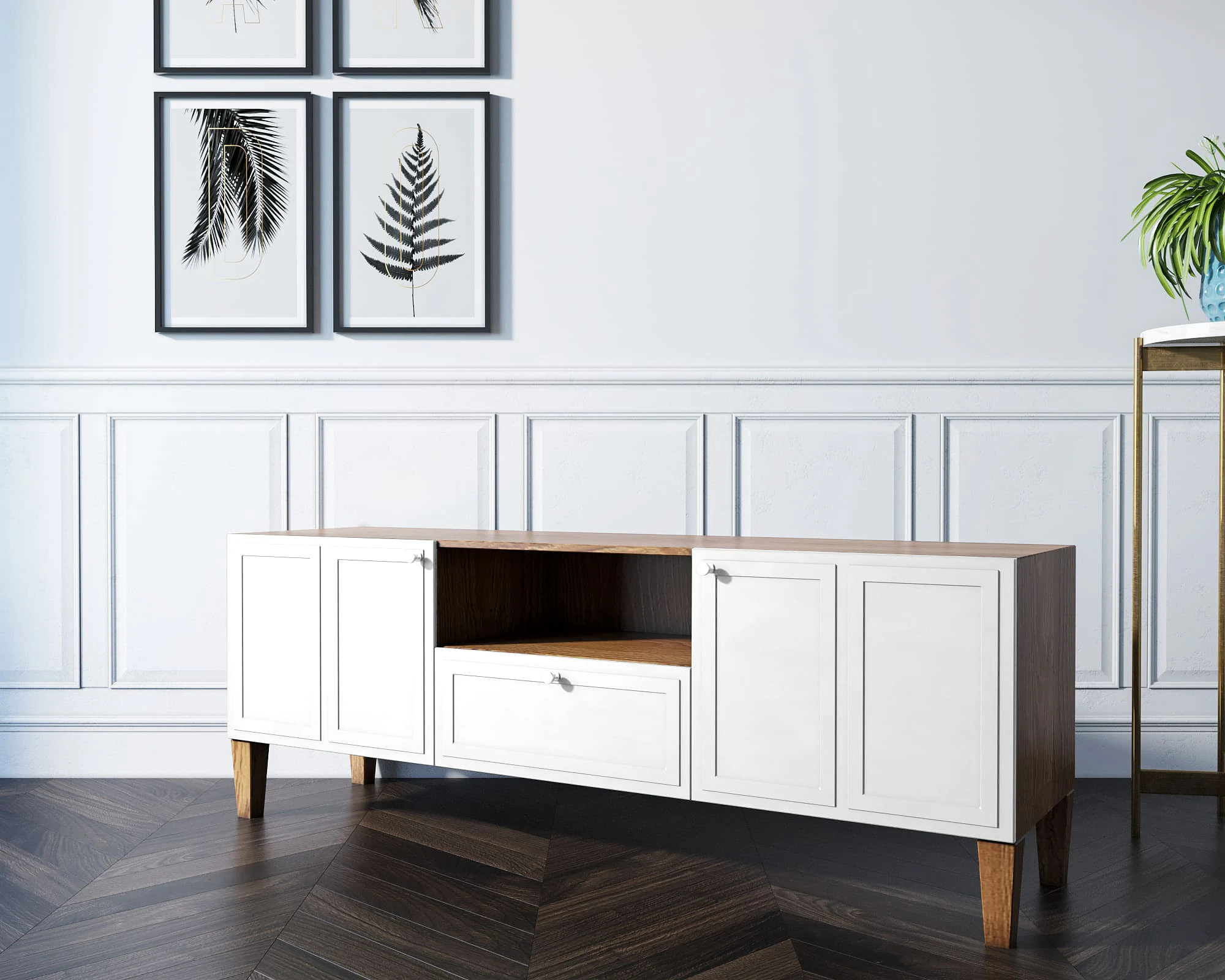 стильный Комод под TV "Andersen" арт AN15WH на заказ