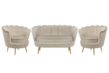 Комплект кресел и дивана ракушка Pearl Double Taupe в интернет-магазине