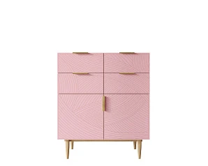 Большой комод с четырьмя ящиками и дверками "Line" LN17/GR1/pink на заказ в интернет-магазине