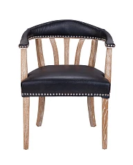 Мягкий стул с подлокотниками Tanner Black Leather