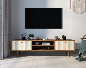 стильные Комод "Berber" с нишей низкий под TV принт 45 арт BB49/Print_45